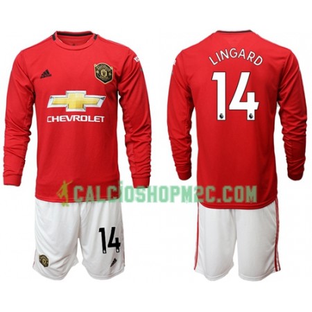 Manchester United Lingard 14 Bambino Maglia Prima 2019/2020 Manica Lunga (+ Pantaloncini)